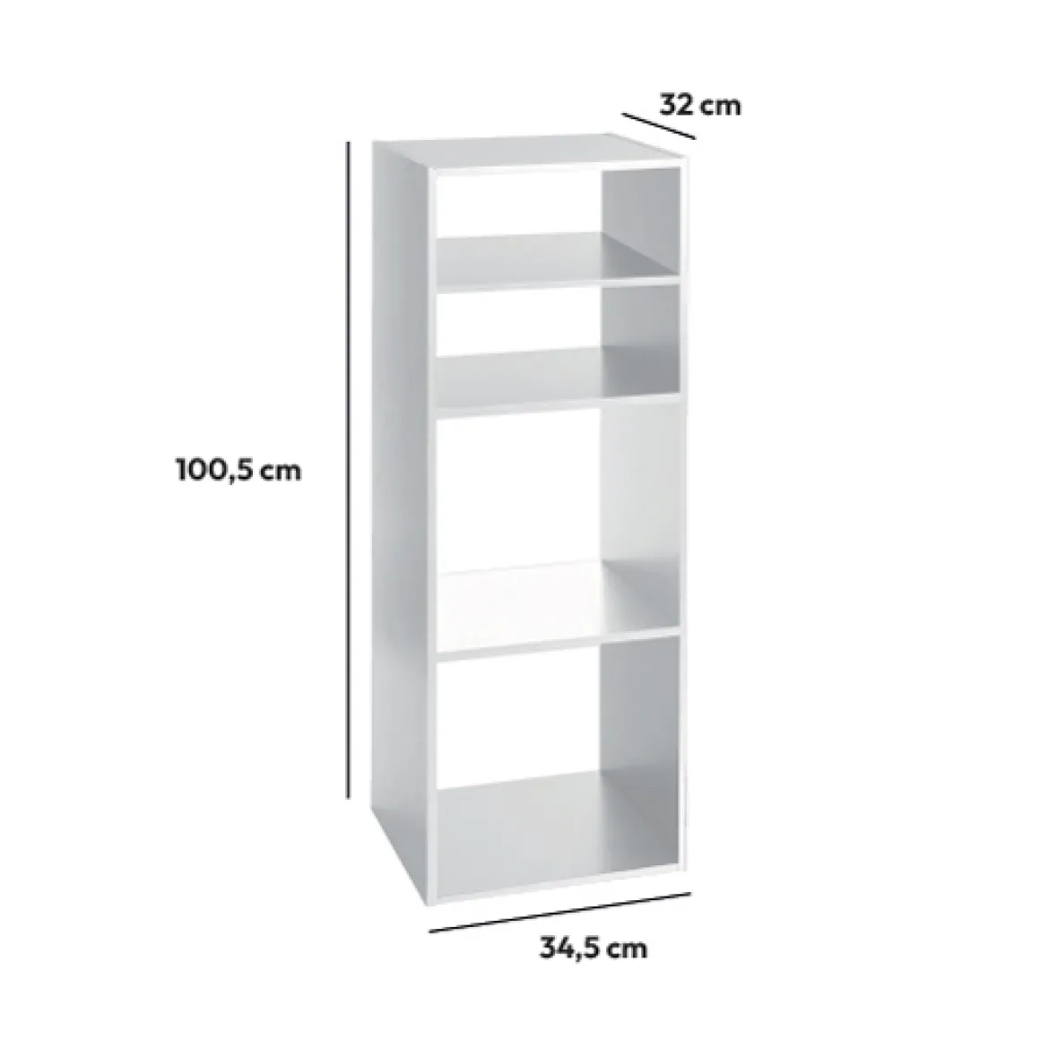 Étagère colonne 4 cases, Blanc