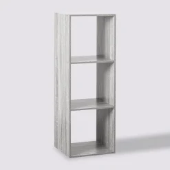 Étagère colonne 3 cases, Effet chêne gris