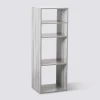 Étagère colonne 4 cases, Effet chêne gris