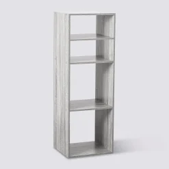Étagère colonne 4 cases, Effet chêne gris
