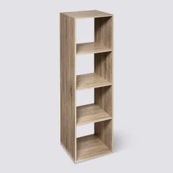 Étagère colonne 4 cases, Effet chêne naturel