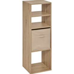 Étagère colonne 4 cases, Effet chêne naturel