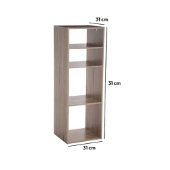 Étagère colonne 4 cases, Effet chêne naturel