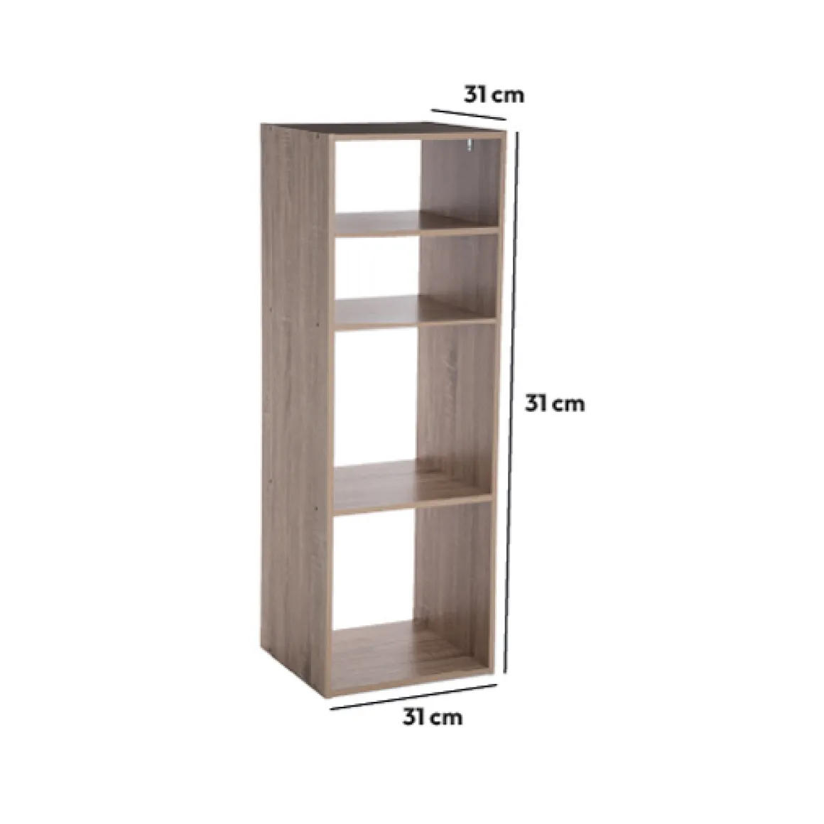 Étagère colonne 4 cases, Effet chêne naturel