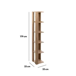 Étagère colonne d'angle, Effet chêne naturel