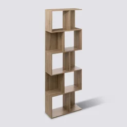 Étagère colonne double, Effet chêne naturel