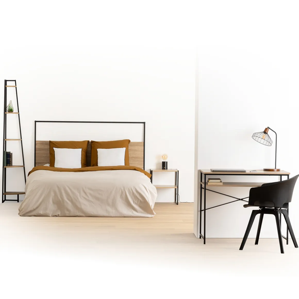 Étagère d'angle 5 niveaux 180cm, Effet bois