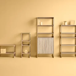 Étagère empilable 1 case, Effet bois naturel