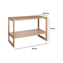 Étagère empilable 2 cases, Effet bois naturel