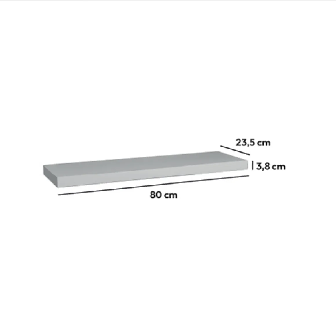 Étagère murale 80cm, Blanc