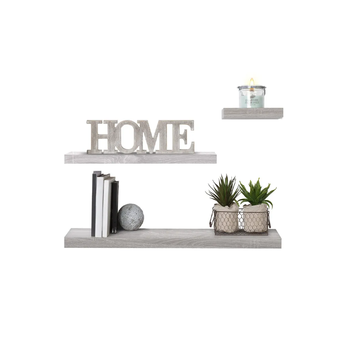 Étagère murale 23,5cm, Effet chêne gris
