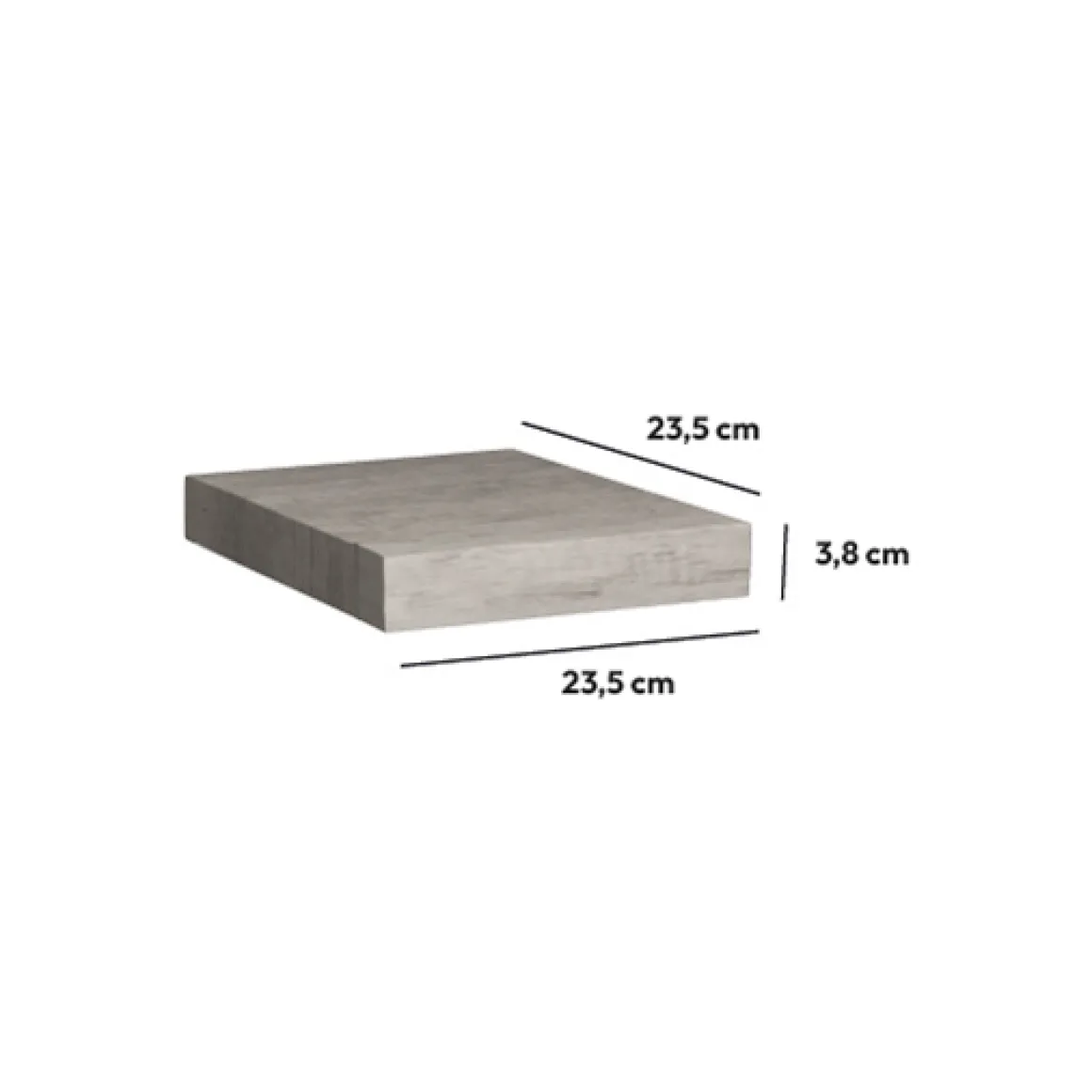 Étagère murale 23,5cm, Effet chêne gris