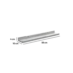 Étagère murale 58cm, Effet chêne gris
