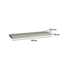 Étagère murale 80cm, Effet chêne gris