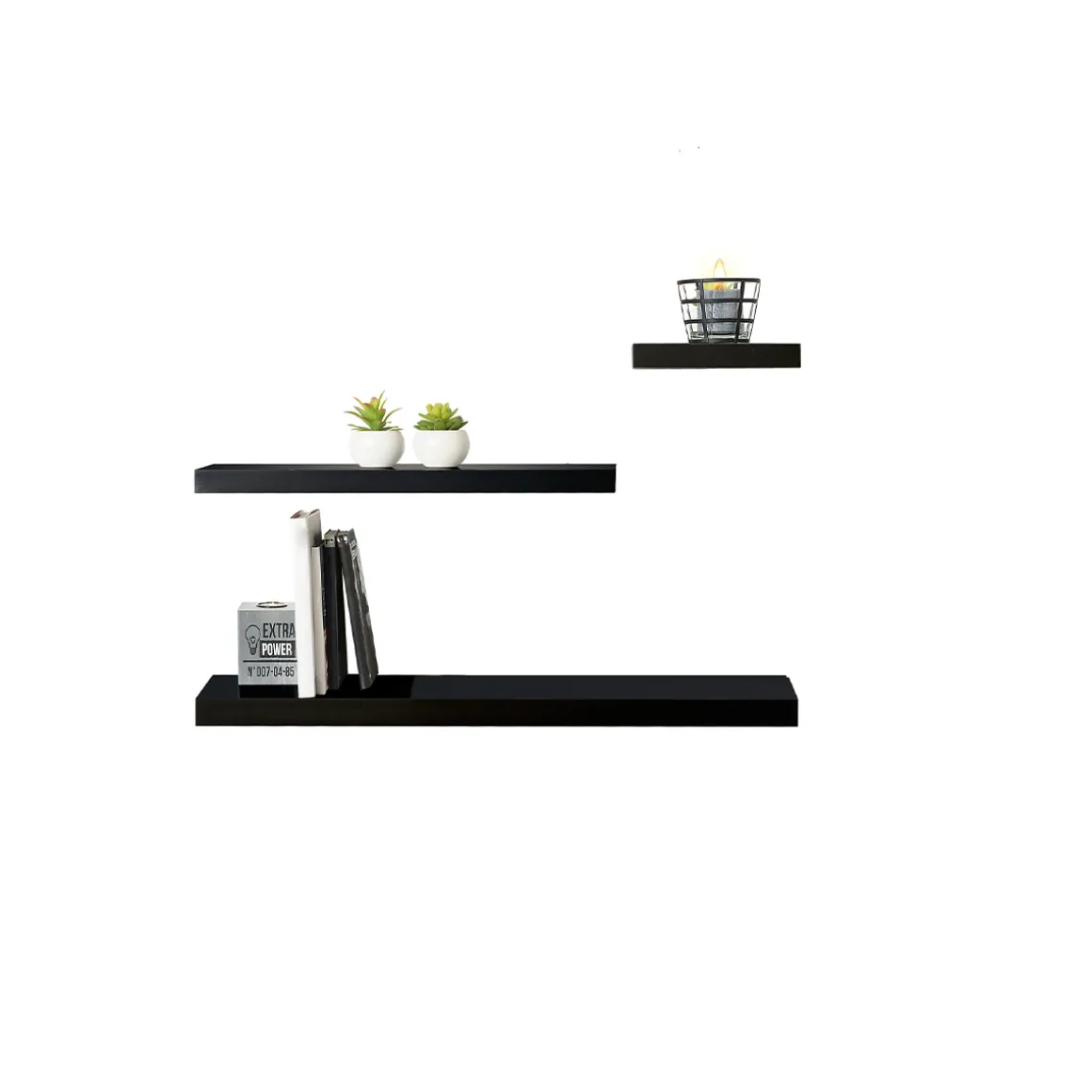 Étagère murale 80cm, Noir