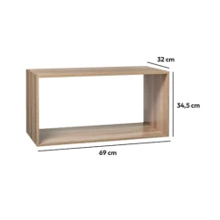 Étagère rectangulaire haut, Effet chêne naturel