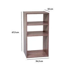 Étagères colonne 3 cases, Effet chêne naturel