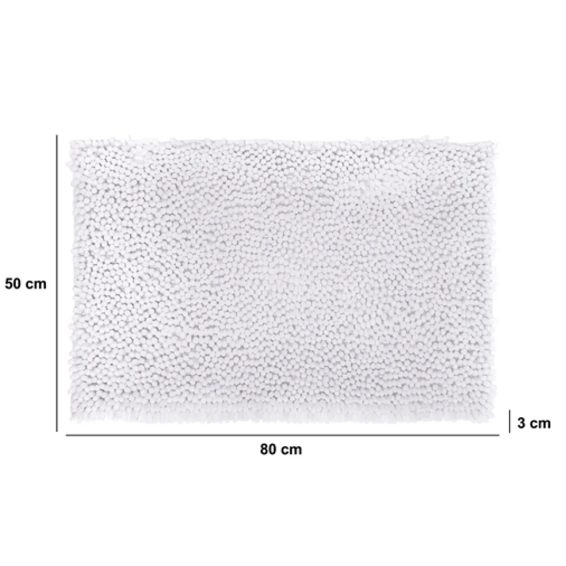 Tapis chenille, 50x80 cm, Blanc