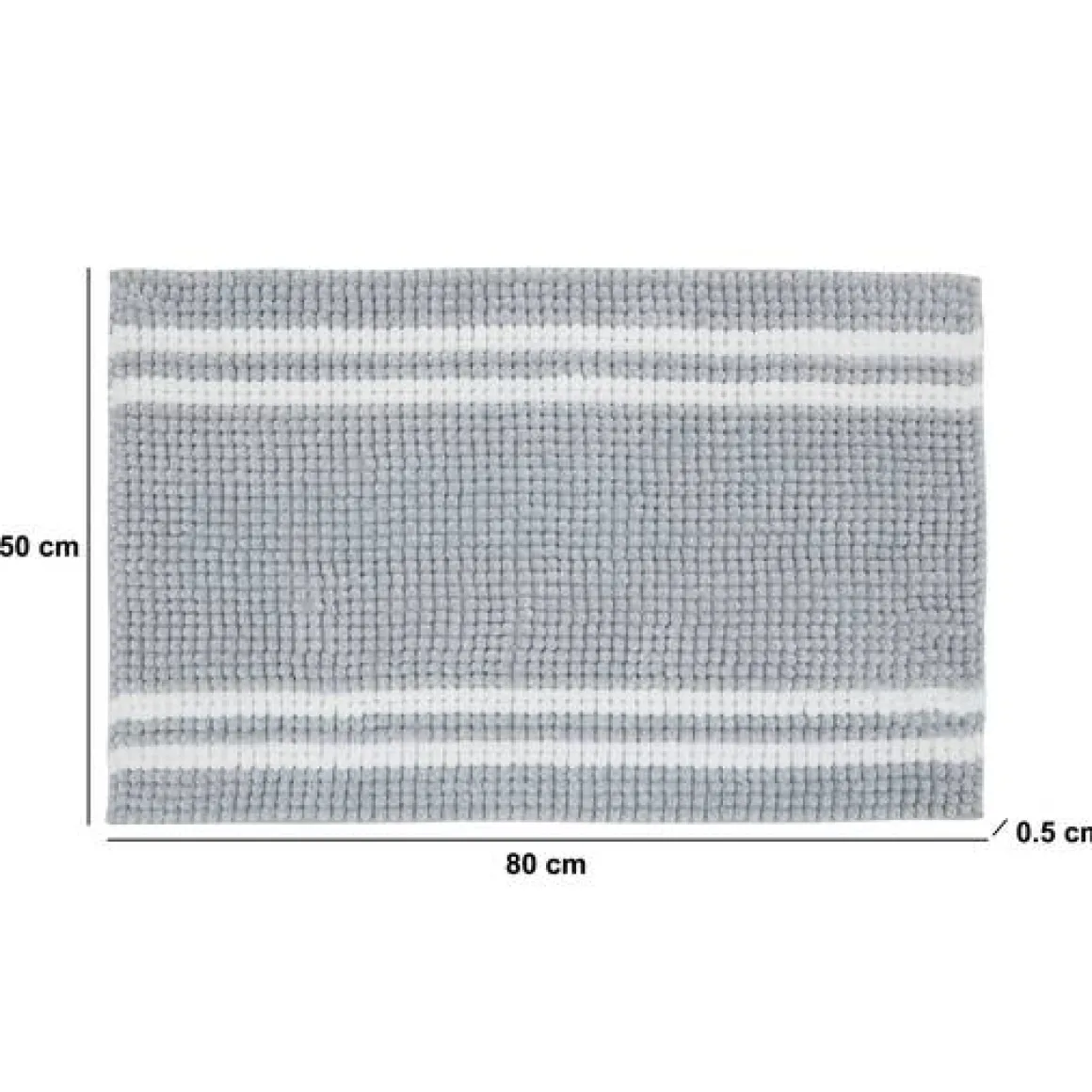 Tapis de bain, l.80 cm, Gris