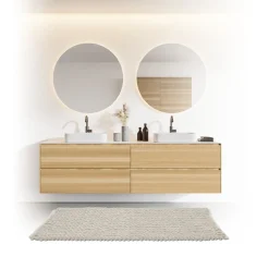 Tapis de bain 50x120 cm, Beige naturel