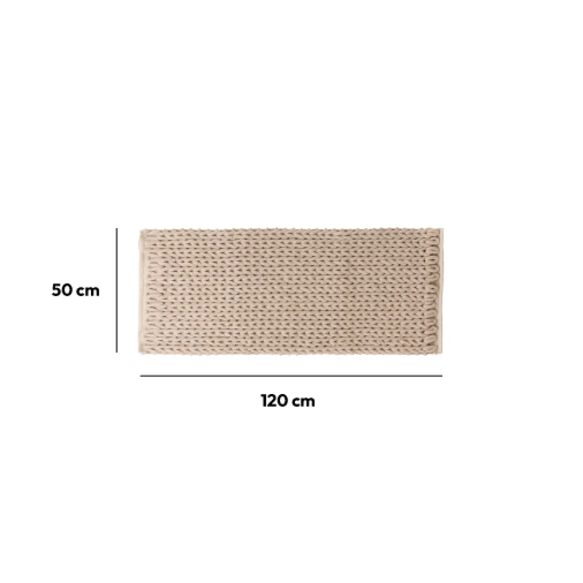 Tapis de bain 50x120 cm, Beige naturel