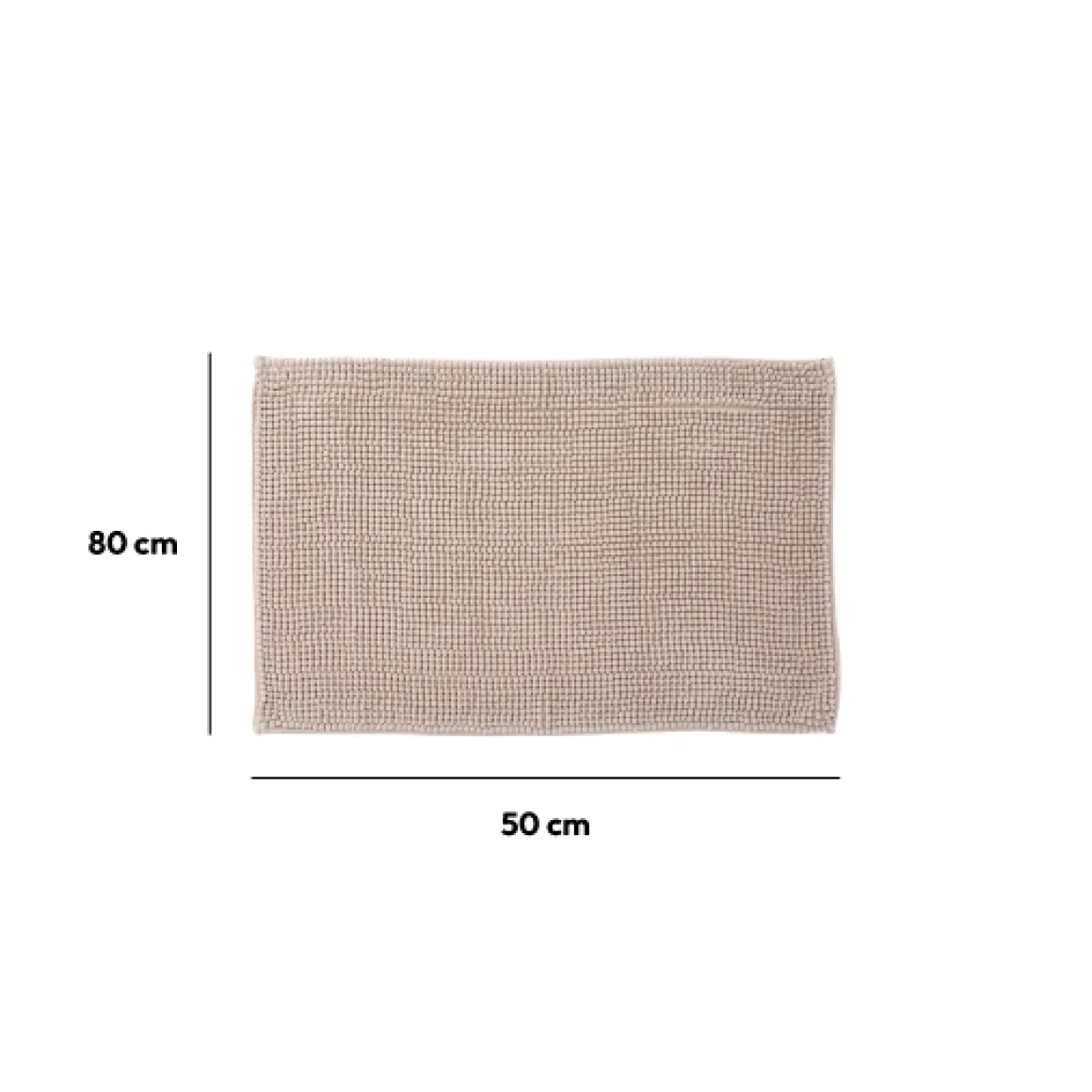 Tapis de bain 50x80 cm, Beige naturel