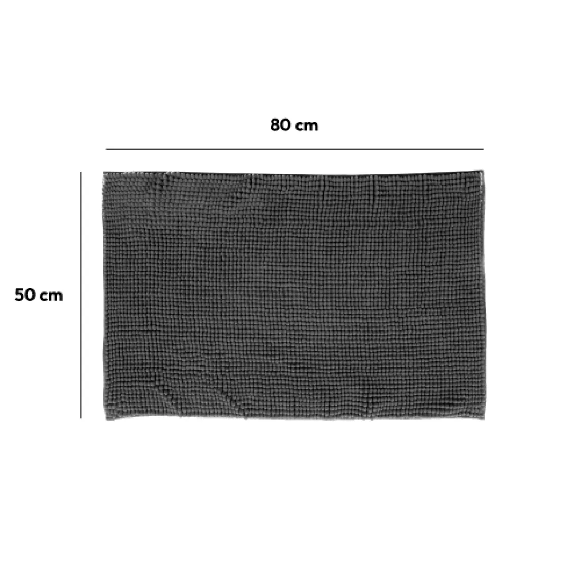 Tapis de bain 50x80 cm, Gris anthracite