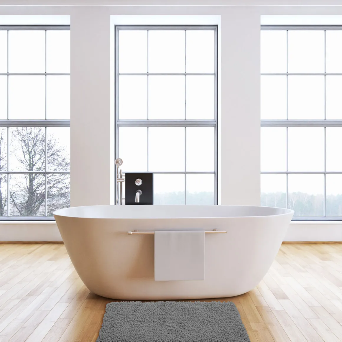 Tapis de bain 50x80 cm, Gris anthracite