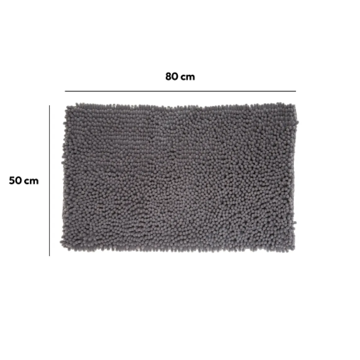 Tapis de bain 50x80 cm, Gris anthracite