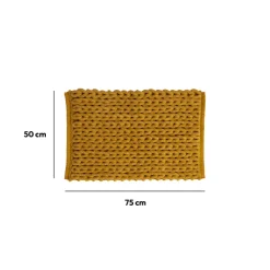 Tapis de bain 50x75 cm, Jaune moutarde