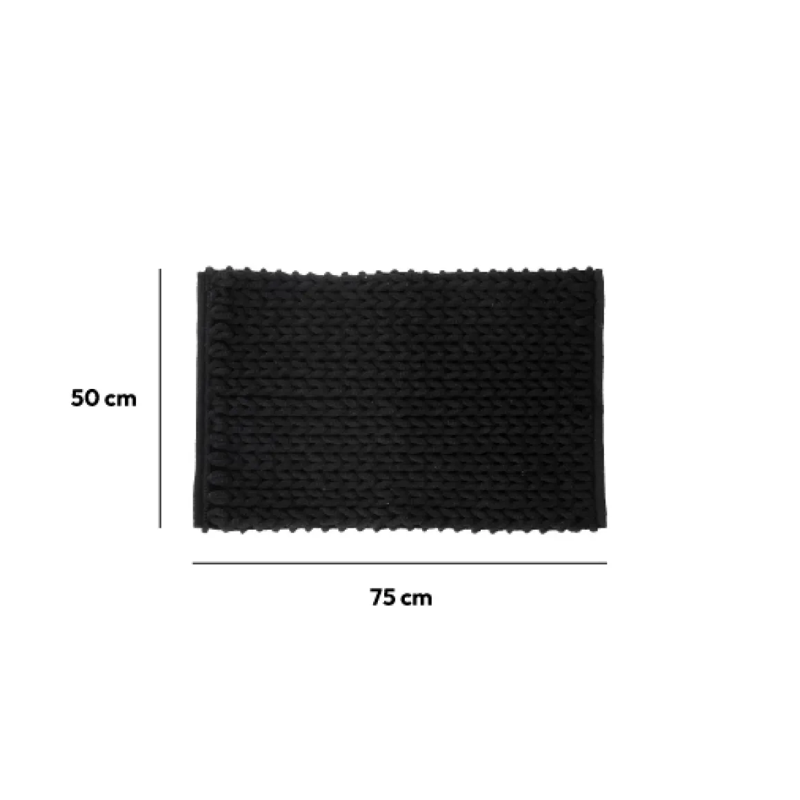 Tapis de bain 50x75 cm, Noir khôl
