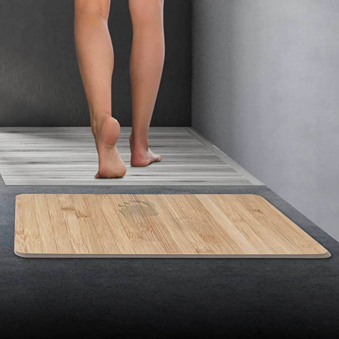 Tapis diatomite 39x60cm, Effet bambou