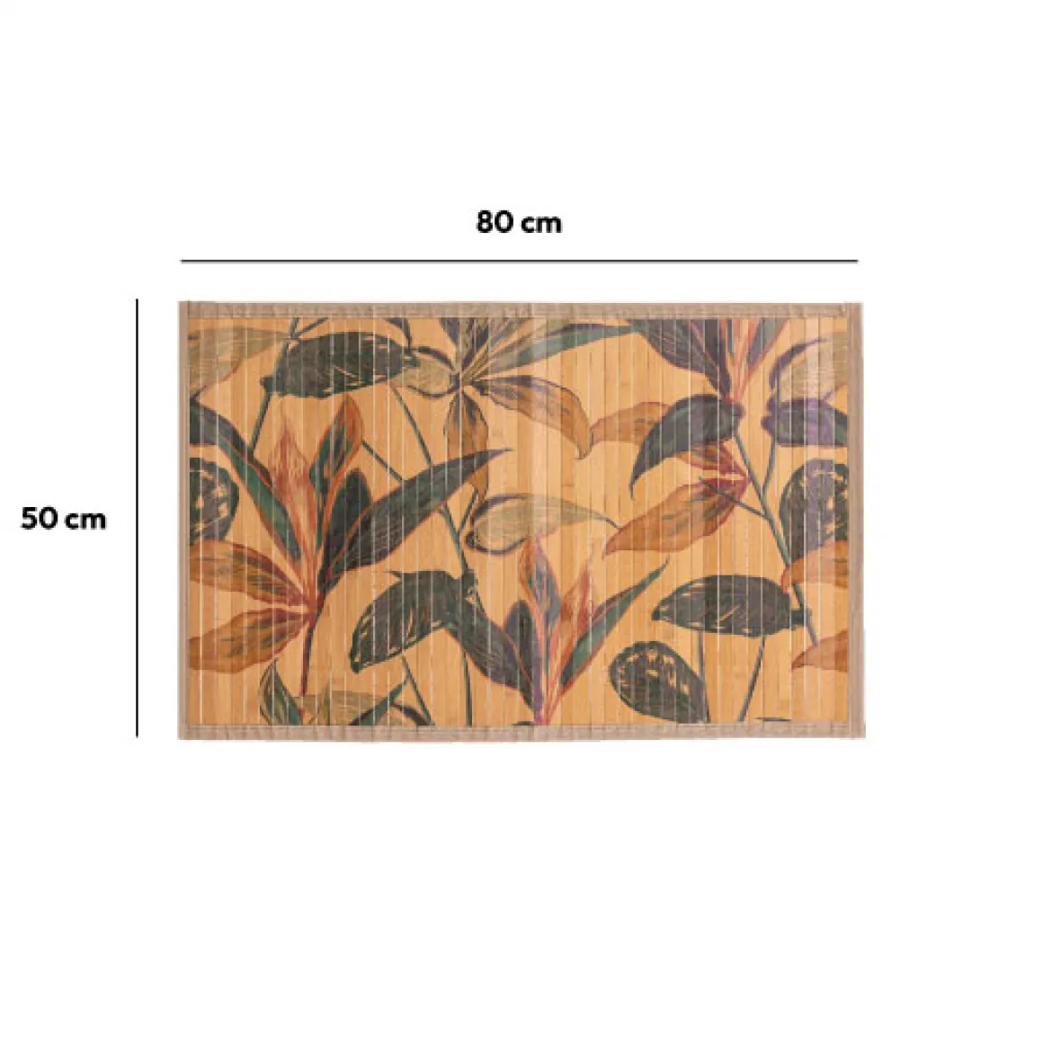 Tapis latte bambou 50x80 cm, Multicolore