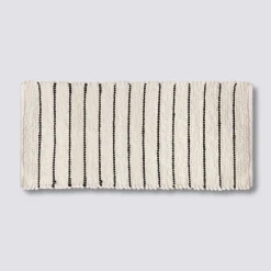 Tapis rayé microfibre 50x120cm - Blanc