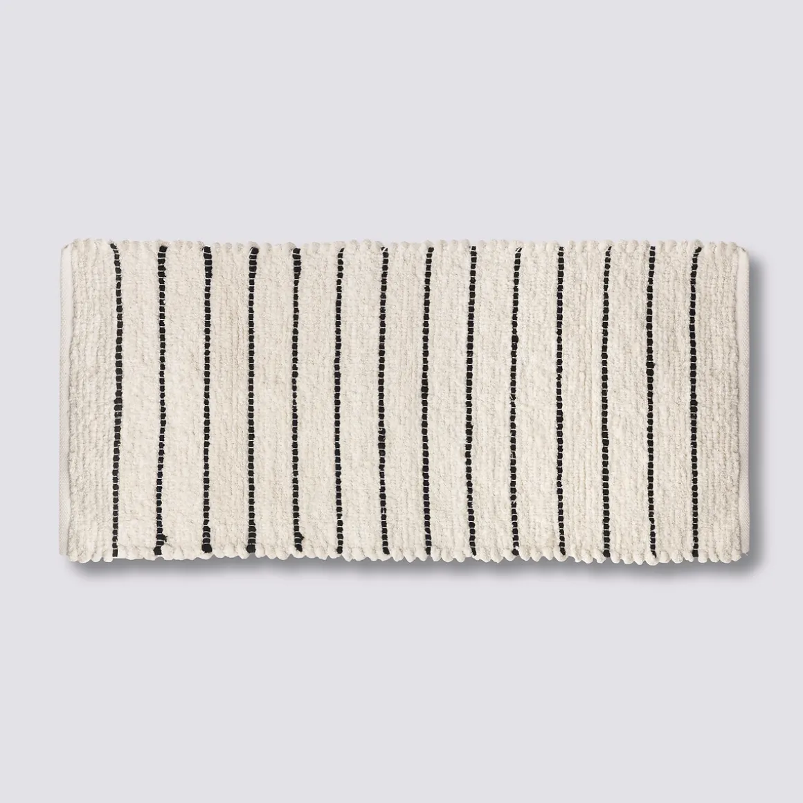 Tapis rayé microfibre 50x120cm - Blanc