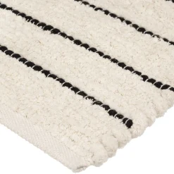 Tapis rayé microfibre 50x120cm - Blanc