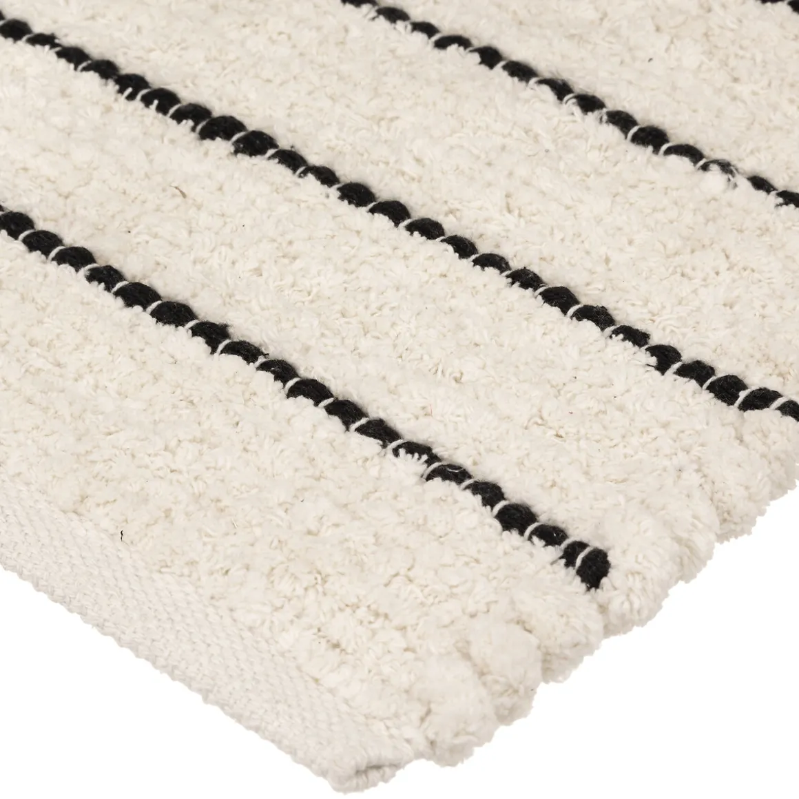 Tapis rayé microfibre 50x120cm - Blanc