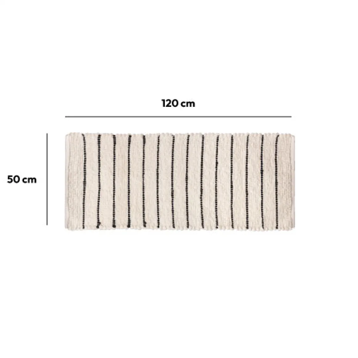 Tapis rayé microfibre 50x120cm - Blanc