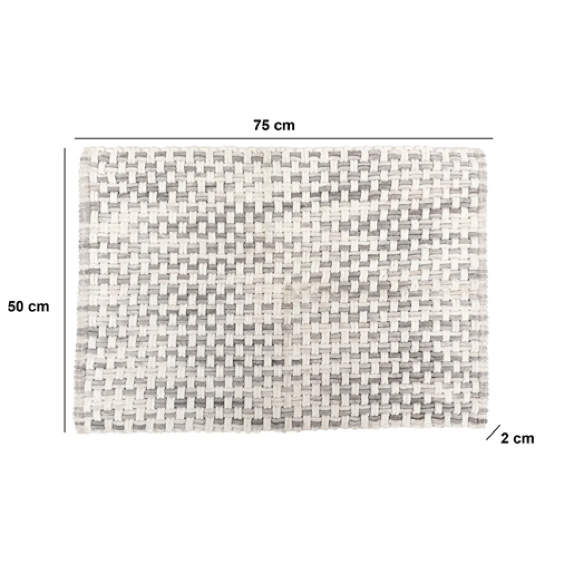 Tapis tressé, 50x75 cm, Gris