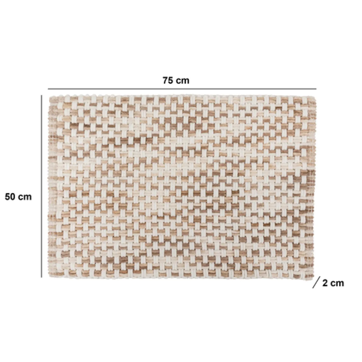 Tapis tressé, 50x75 cm, Taupe