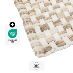 Tapis tressé, 50x75 cm, Taupe