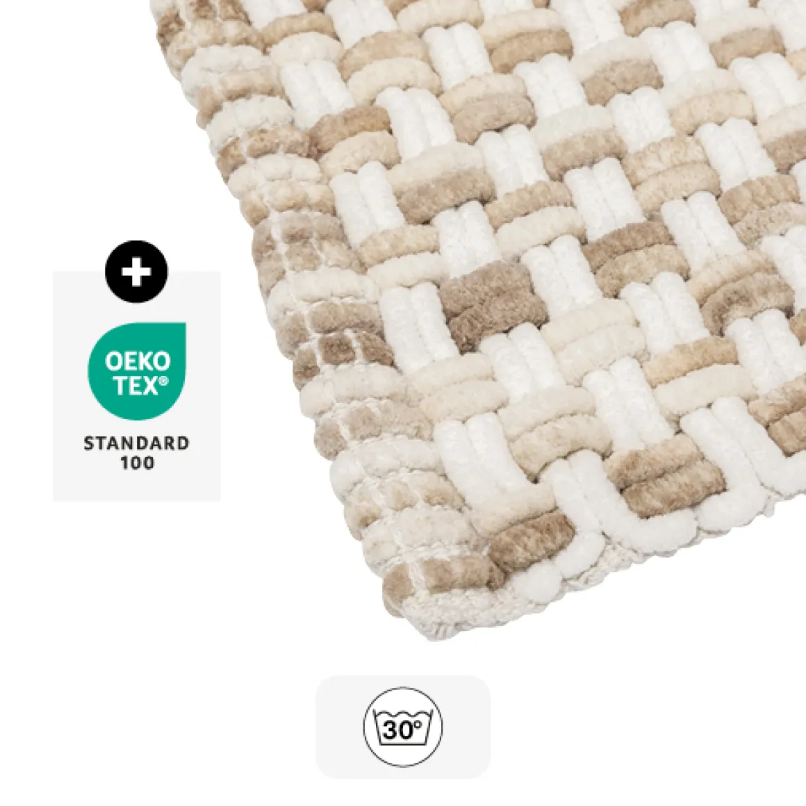 Tapis tressé, 50x75 cm, Taupe