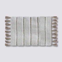 Tapis 50x75 cm, Blanc, Taupe