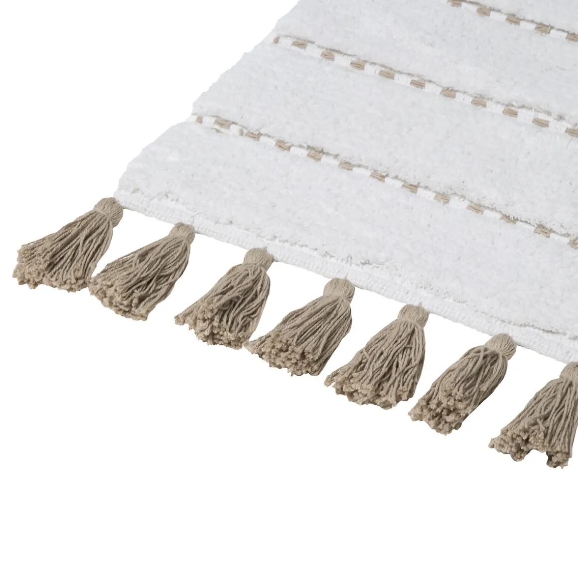 Tapis 50x75 cm, Blanc, Taupe