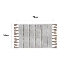 Tapis 50x75 cm, Blanc, Taupe