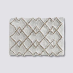 Tapis 50x75 cm, Blanc, Taupe