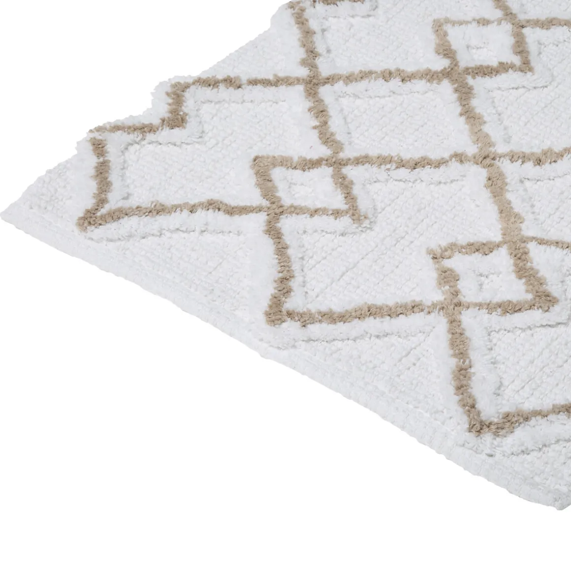 Tapis 50x75 cm, Blanc, Taupe