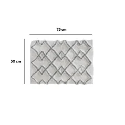 Tapis 50x75 cm, Blanc, Taupe