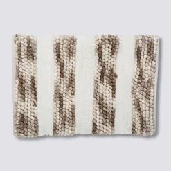 Tapis 50x75 cm, Blanc, Taupe