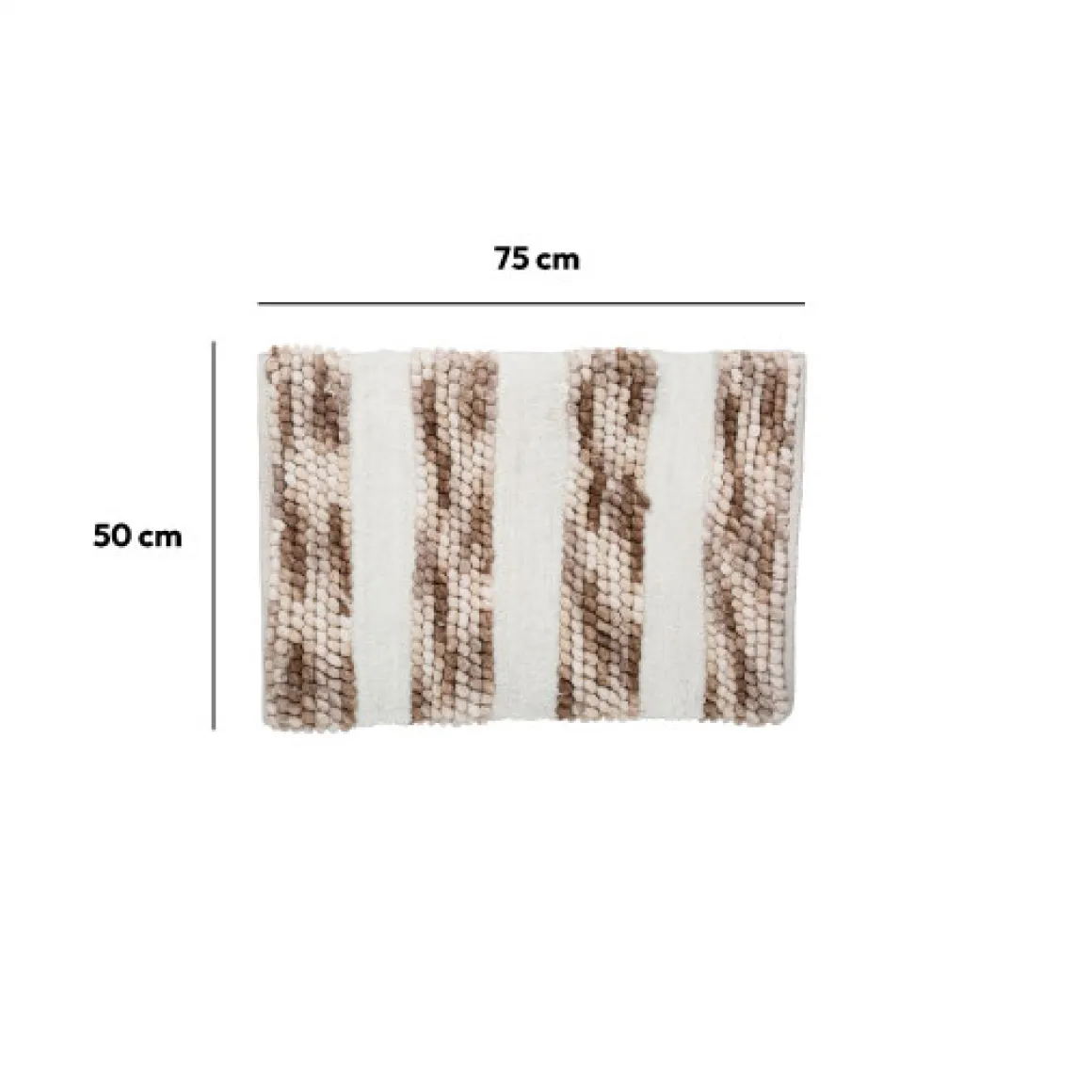 Tapis 50x75 cm, Blanc, Taupe